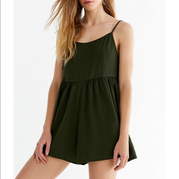 Urban Outfitters Pants - Urban Outfitters Tie Straps Romper // Olive Green